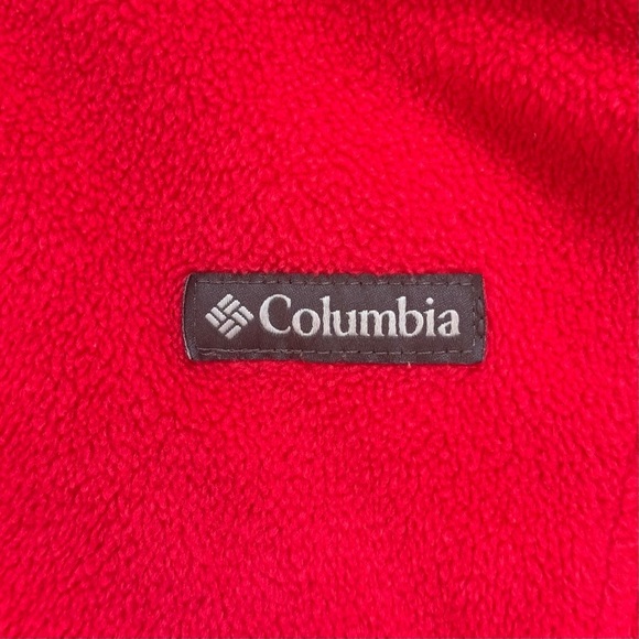 Columbia Long Sleeve Fleece Zip Up Jacket Red Womens Large - Picture 5 of 10